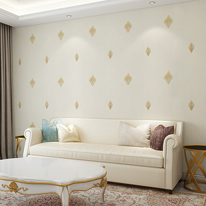 欧式刺绣墙布无缝防水立体温馨家用卧室客厅沙发电视背景环保壁布