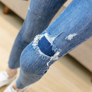 有陌高腰黑色牛仔五分裤女2021夏新款显瘦破洞直筒中裤68961人付款75