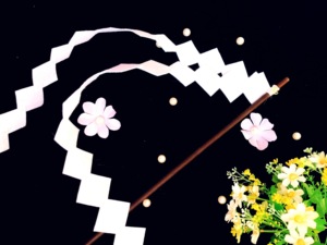 东方project 博丽灵梦符 cos 道具御币节操棒大币雪巫女 蓝青灵梦