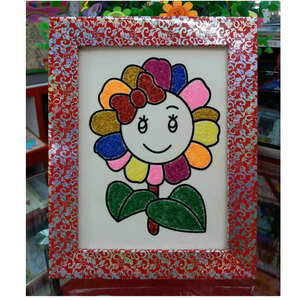 8080人付款天猫手工diy儿童填色水彩沙画台免烤胶雪花泥粘画涂鸦刮刮