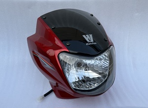 适用于豪爵铃木摩托车配件 银豹HJ125-7D大灯总成 前导流罩大灯罩