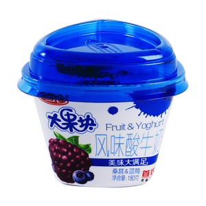 三元大果块桑葚 蓝莓酸牛奶180g/杯