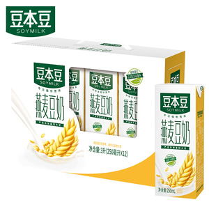 豆本豆燕麦全豆豆奶250ml*12盒早餐奶植物蛋白饮料家庭量贩装礼盒