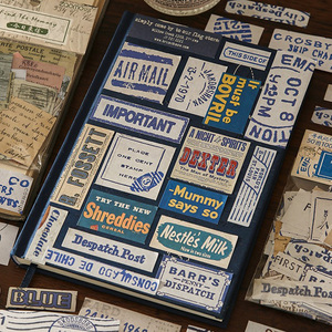 do家 手账素材 旧报往事复古英文报纸标签贴纸包 拼贴素材纸手帐复古