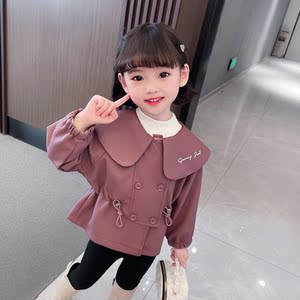 小女孩洋气衣服婴幼儿外套春秋款长袖秋季女童秋装女宝宝时髦皮衣