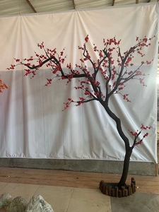 仿真树新年腊红梅花大型室外内装饰小许愿树假树造景客厅落地橱窗