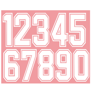 中国运动服比赛号码篮球衣服烫画足球服白色框边号印字印花号码纸