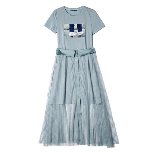 罗家rmojul 2019夏装女装新款 亮片印花