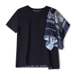 罗家rmojul 2019夏装女装新款 时尚拼印