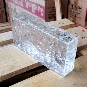 超白长方形实心玻璃砖水晶砖冰影纹隔断装饰墙透光外墙客厅装饰