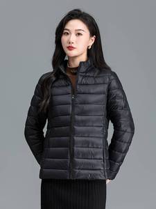 棉衣女短款2023新款轻薄羽绒棉服韩版修身立领连帽小棉袄工装外套