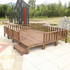 户外阳台防腐木网红地板庭院休闲实木室外平台花园草坪榻榻米组合