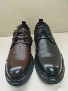 皮尔查理2021冬新款保暖软牛皮二棉鞋马丁靴系带商务休闲男真皮鞋