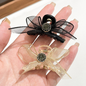 蝴蝶结网纱小号抓夹刘海夹女夏季发夹发卡夹子头饰网红2022年新款