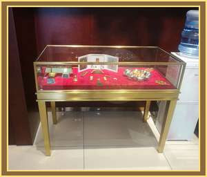 珠宝玻璃柜台 不锈钢钛金展柜 南京展示柜 贵金属展示架 饰品柜
