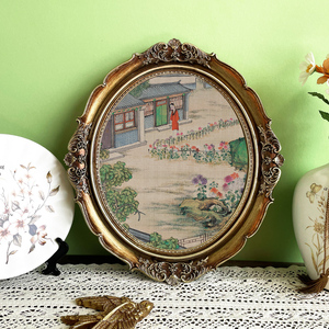 孙温红楼梦周边复古挂画古典壁画中国风雕花小框摆件新中式装饰画