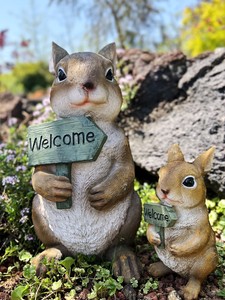户外卡通兔子欢迎牌花园welcome创意迎宾摆件幼儿园庭院可爱装饰