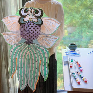 沙燕风筝diy材料包儿童手工制作空白绘画手绘自制传统纸鸢