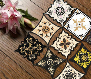 地面防水耐磨地贴自粘客厅地砖角花贴装饰地板贴纸瓷砖对角贴墙贴