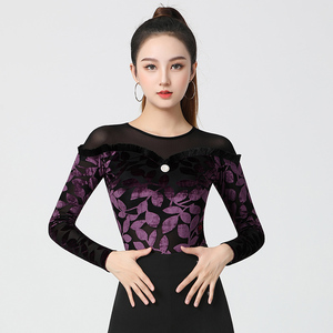 丹宝罗拉丁舞练功服漂亮洋气2022年摩登舞上衣女成年新款冬季长袖