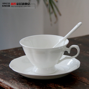 雨彤陶瓷器骨瓷白咖啡杯英式红茶杯咖啡器具带勺子杯子高档精致