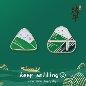 中国风创意端午节卡通胸针女萌版小礼物粽子徽章精致合金扣针配饰