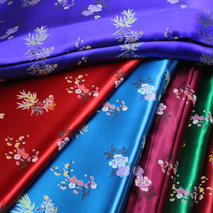 中国风旗袍棉袄蒙古袍寿衣服装手工提花丝绸织锦缎336高丝面料
