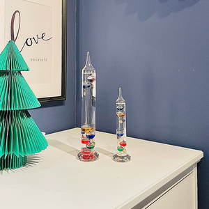 伽利略彩球温度计室内家用礼物北欧玻璃创意家居装饰摆件办公室