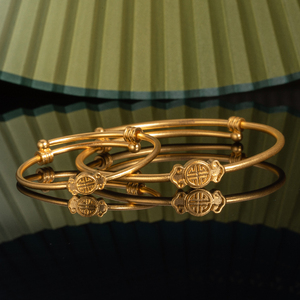 恒孚银楼苏韵系列富贵祥云亲子系列黄金足金999手镯童镯