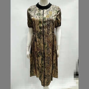 唐思彩l825真丝连衣裙重磅桑蚕丝弹力缎女气质妈妈装大码宽松显瘦