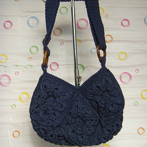 八片牡丹花鱼鳞叶拼花斜背包自学钩编材料包非成品有视频