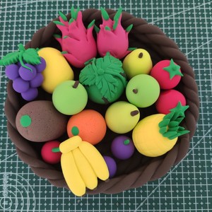 超轻粘土水果篮蔬菜篮成品儿童卡通彩泥黏土套装食玩配件手工制作