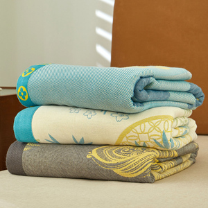 A类竹纤维毛巾被四层双面色织竹棉纱布盖毯子空调毯凉感夏凉被子