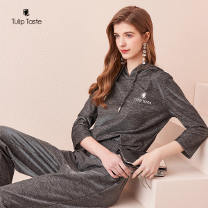 郁香菲2021春季新款韩版时尚套装洋气运动休闲女减龄显瘦两件套