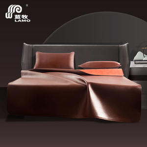 lamo/蓝牧牛皮席头层水牛皮凉席真皮牛皮席子床席软席硬席三件套