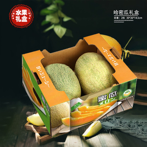 2枚装哈密瓜包装纸箱礼品盒新疆网纹瓜的纸盒子通用纸盒现货可订