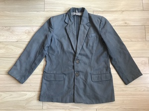 70-80年代老式女士灰色斜纹有机玻璃纽扣西服外套影视老物服装