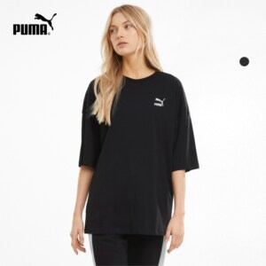 puma彪马官方正品 女子休闲圆领运动上衣短袖t恤 classics 599579