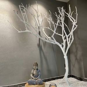 新中式仿真树枝树干装饰假树枝白色枯树造型树道具树装饰树许愿树