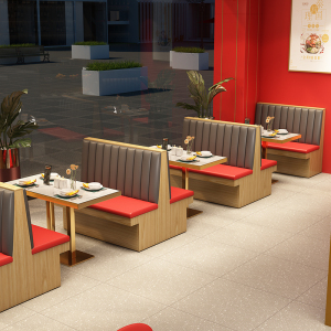 西餐厅奶茶甜品饭店卡座沙发桌椅储物餐椅子双人卡位软包17人付款326