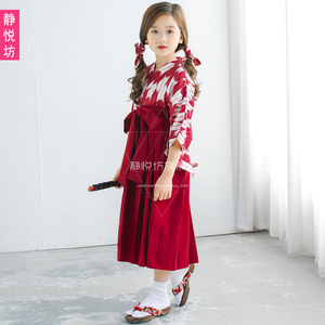 日本武士儿童振袖和服童装浴衣外套日式女童传统正装长裙cos服