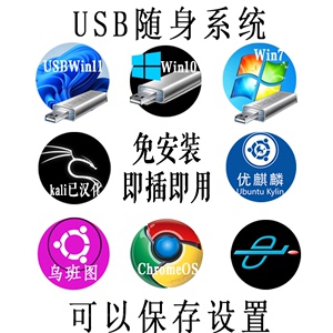 安装优U盘口袋USB随身带win1071麒麟Ubuntu启动kali渗透Linux系统