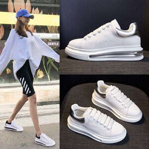 迪丽热巴明星同款新款2021麦昆板鞋鞋百搭女鞋厚底气垫小白鞋夏