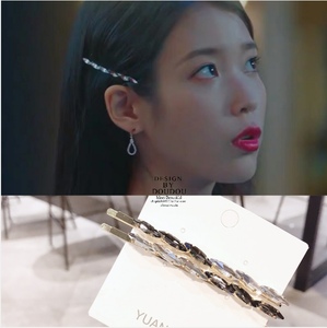 德鲁纳酒店同款发饰发簪发夹头饰一字夹iu李知恩张满月边夹女网