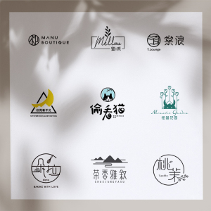 店名logo设计原创商标lg文字体水印美业童装奶茶花艺小吃店铺头像