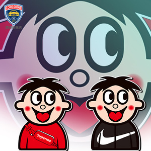 车门车贴 侧门 创意 旺仔耐克联名superme潮流车贴 遮挡划痕贴纸