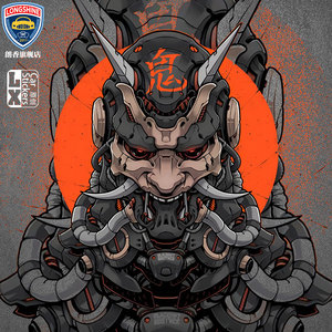 车贴车身两侧 日系和风鬼图腾面具个性装饰汽车jdm改装网红装饰贴