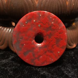 天然玉石桂林鸡血玉贵妃点点红平安扣吊坠情侣款项链挂件玉坠