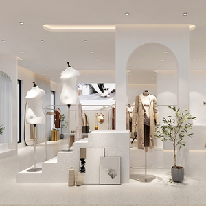 服装店面装修设计实体店3d效果图制作男装女装门面门头店铺作童装