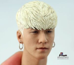 1/6 潮流 兵人 bigbang 李胜贤 韩国明星 白发 头雕 耳环